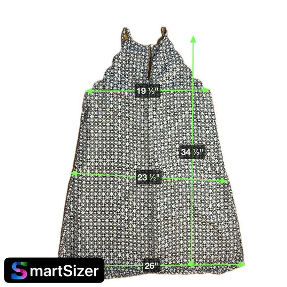 Lily Rose Women's Sleeveless Navy White Tunic Dress Large Geometric - Picture 4 of 6